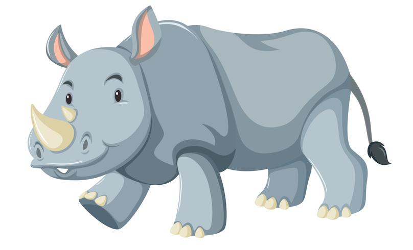 A rhino character on white background vector