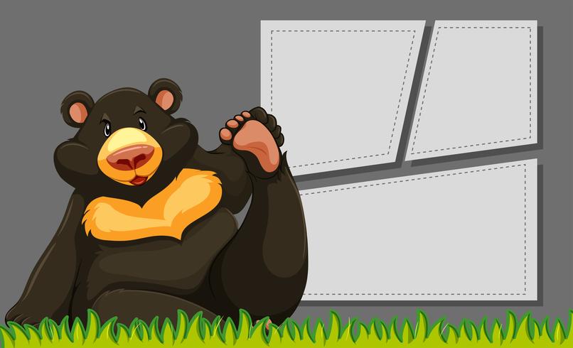 Bear on blank template vector