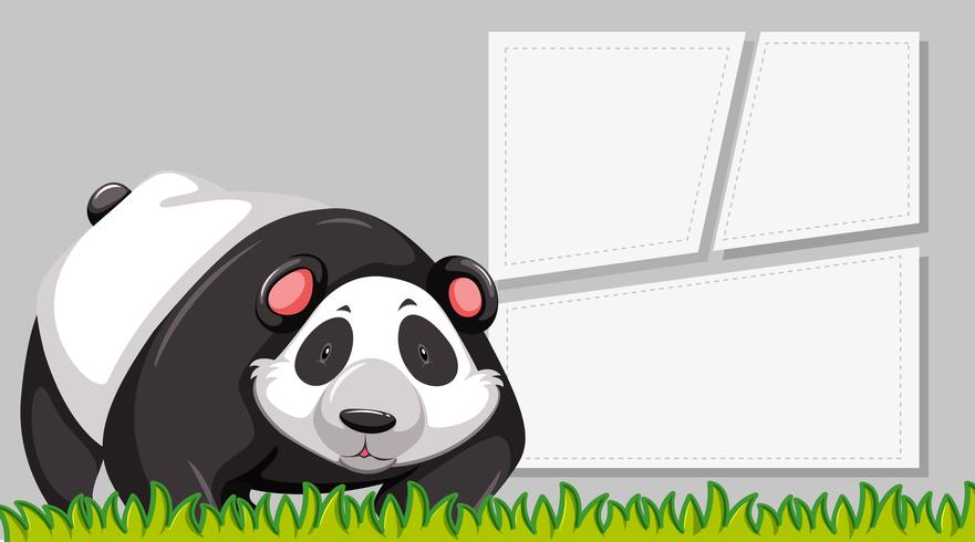 A panda on blank note vector