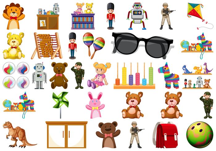 Set of childrens toys vector