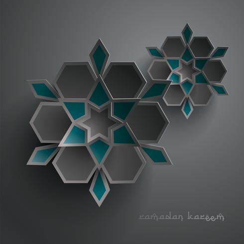 Paper graphic of islamic geometric art vector