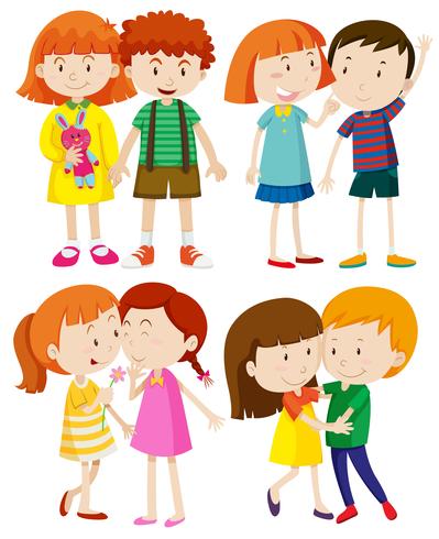 Group of children on white background