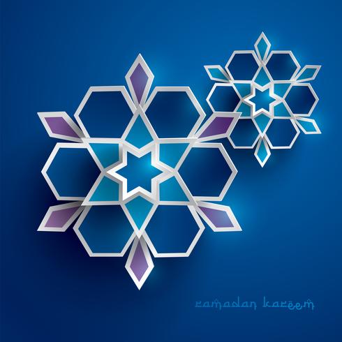 Paper graphic of islamic geometric art vector