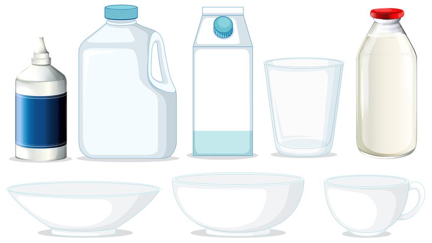 Set of different containers vector