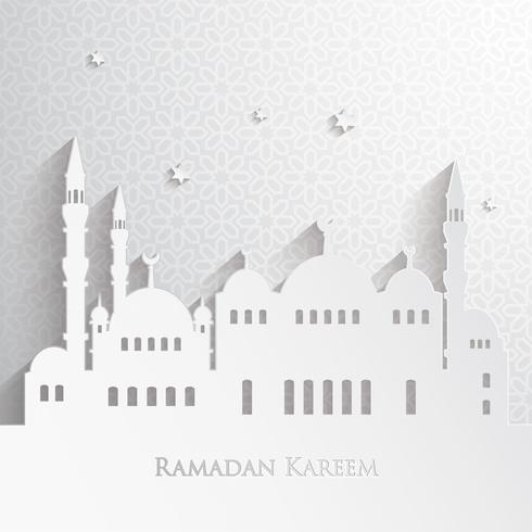 Paper graphic of islamic mosque vector