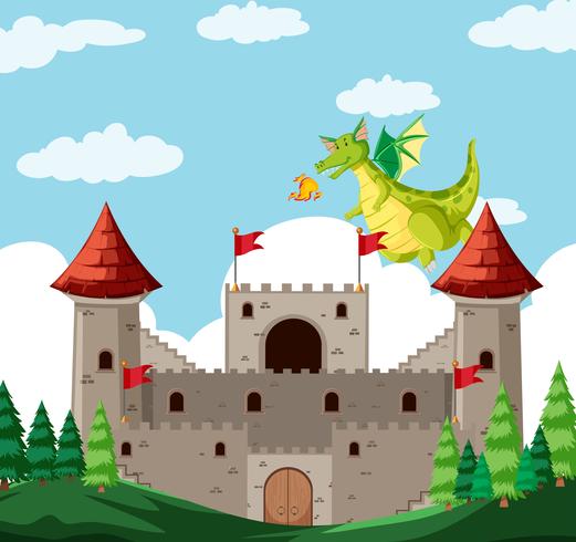 A fantasy dragon story vector