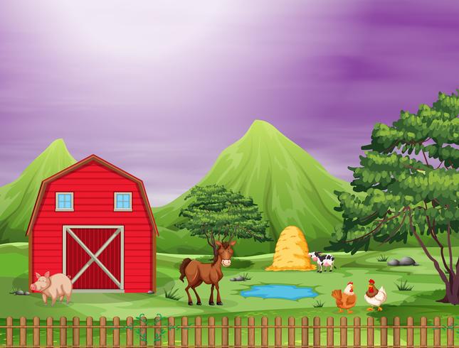 cute animals on a farm vector