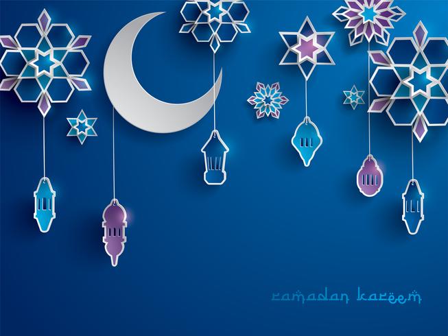 Paper graphic of Islamic decoration vector