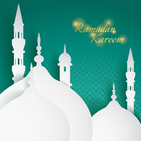 Paper graphic of islamic mosque vector