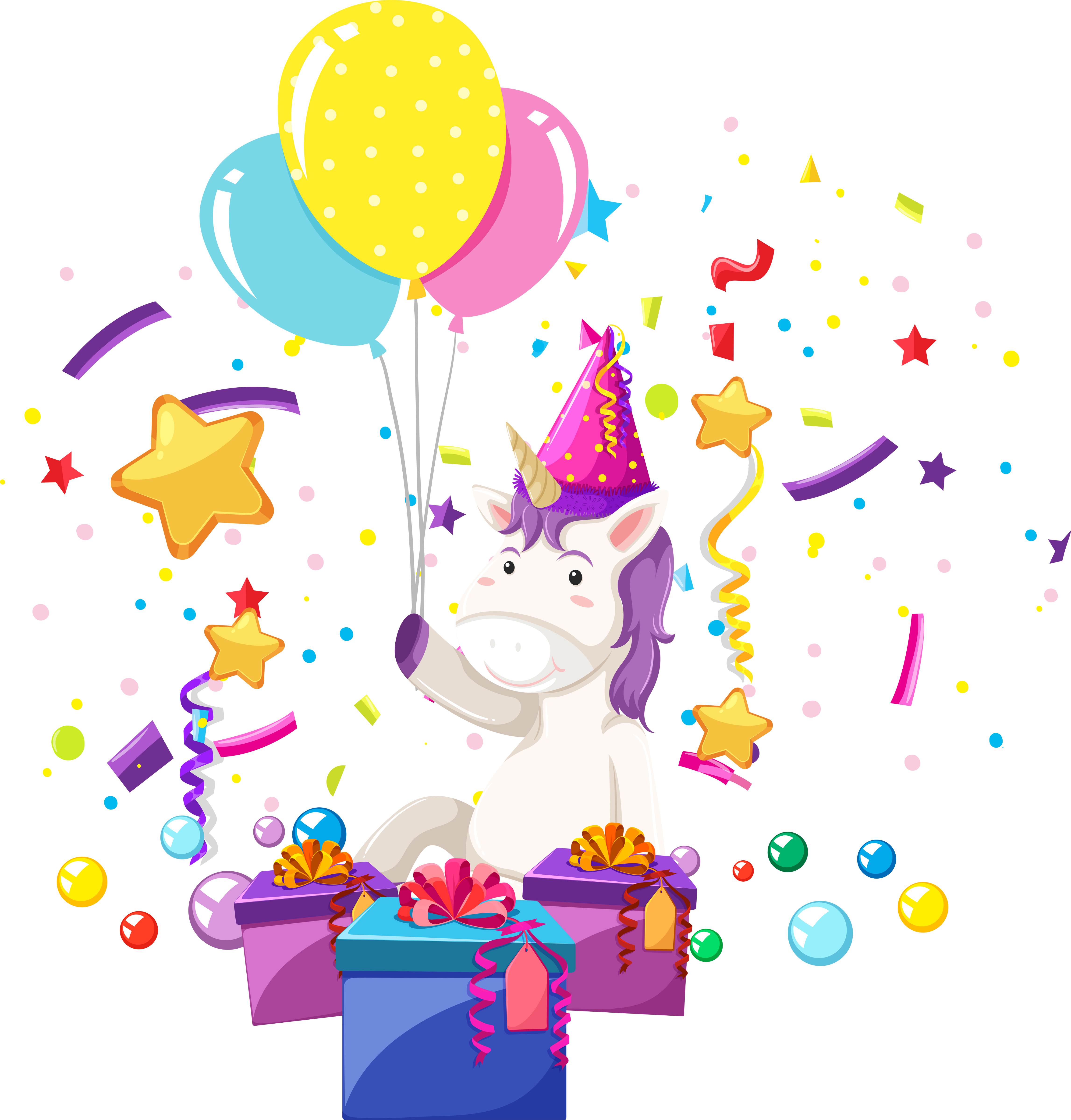 A Unicorn Celebrate Birthday 528287 Vector Art At Vecteezy