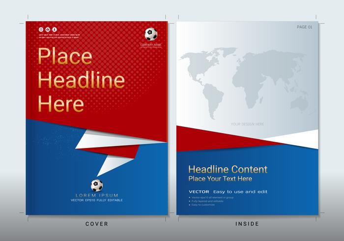 Cover book design template with space for sport event. vector