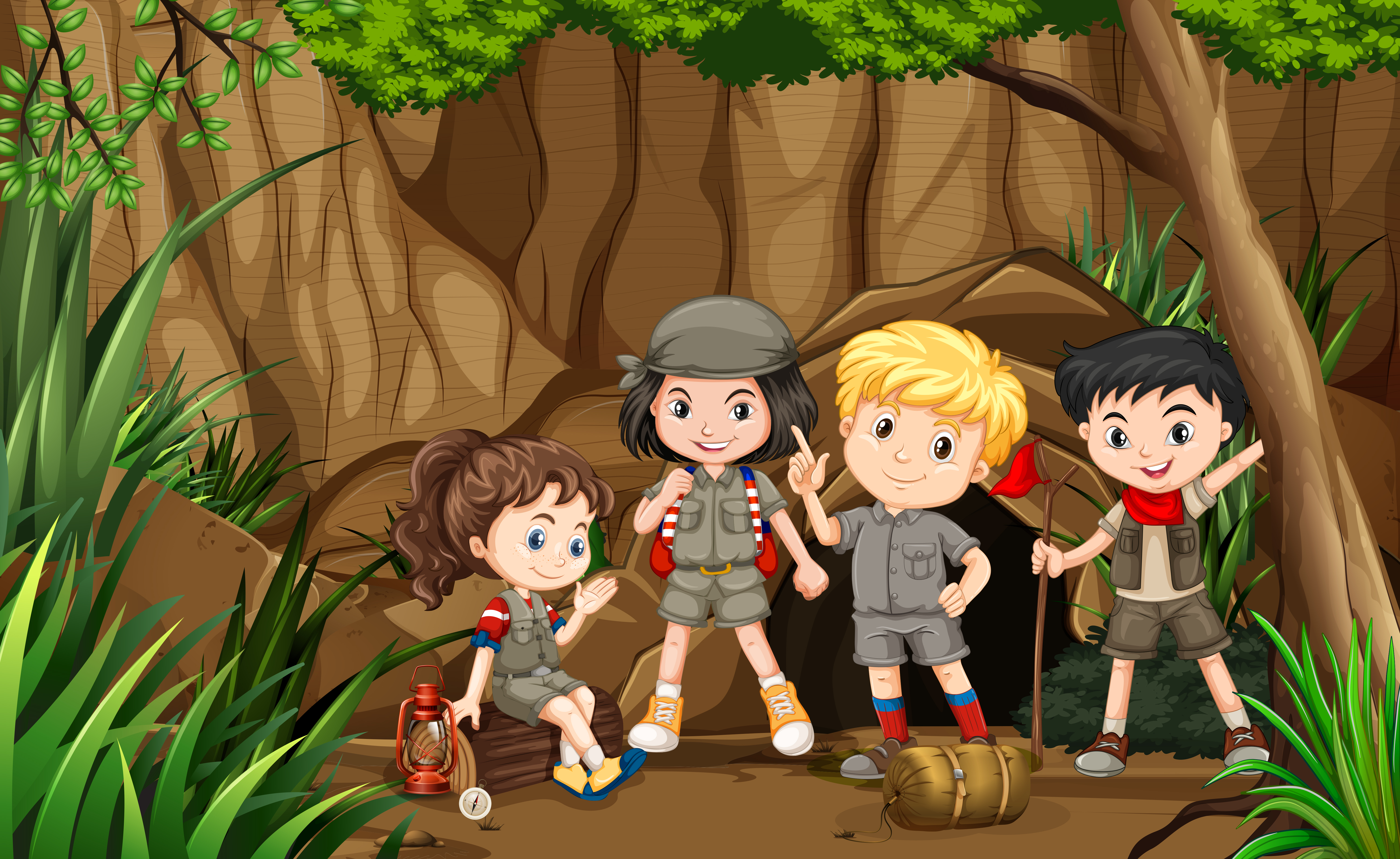 Friends in a Jungle  528292 Download Free Vectors 