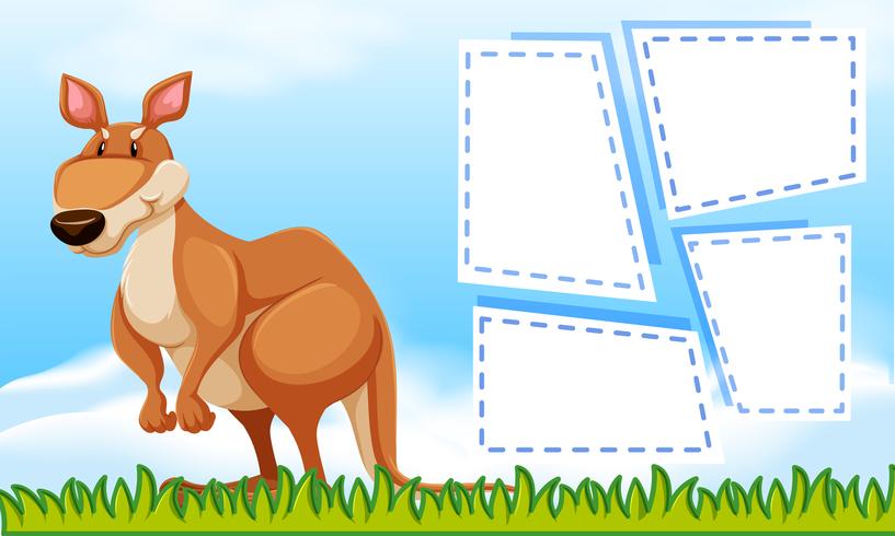 Kangaroo on nature template vector