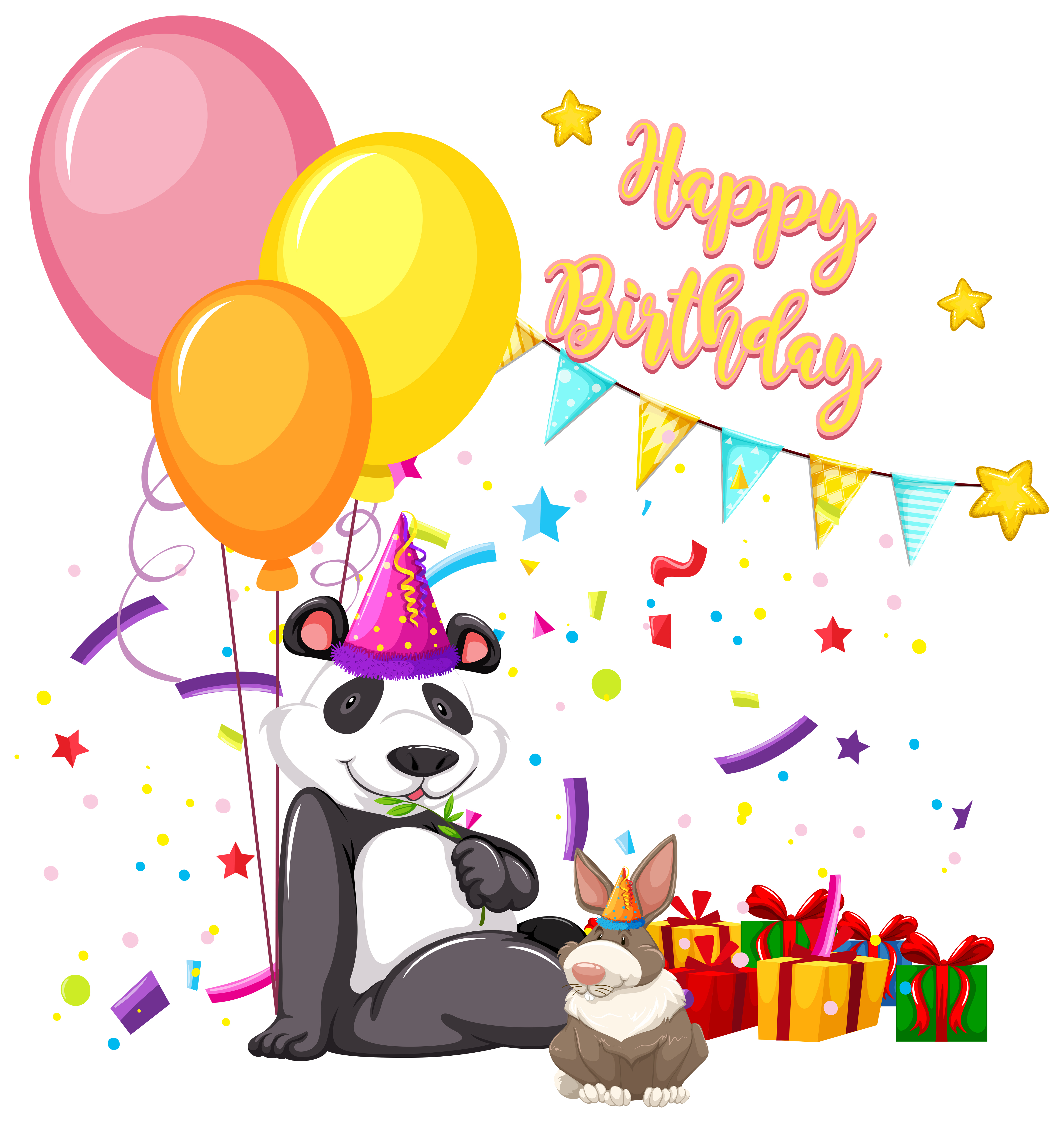 Download happy birthday panda card for free.