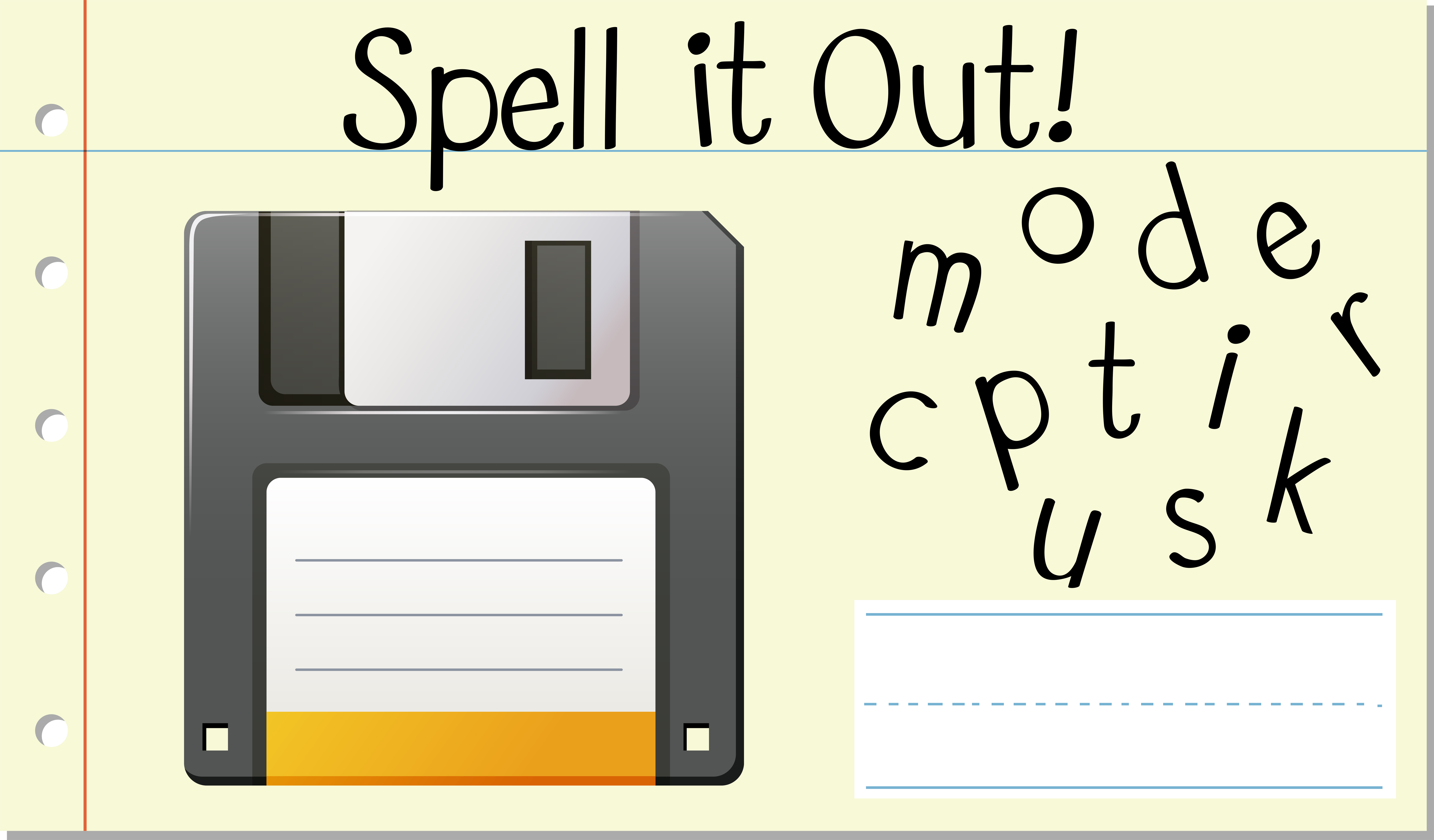Spell Enlish word computer disk 528331 Vector Art at Vecteezy