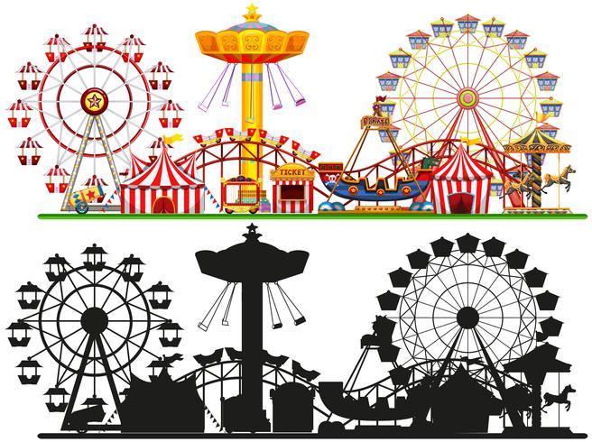 Set of circus background vector