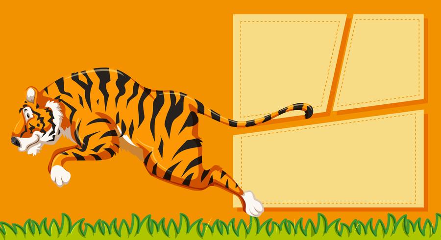 Plantilla de tigre en nota vector