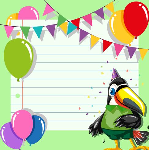 toucan on a party invite vector