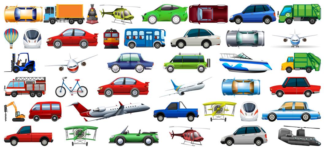Set of transportation vehicle vector
