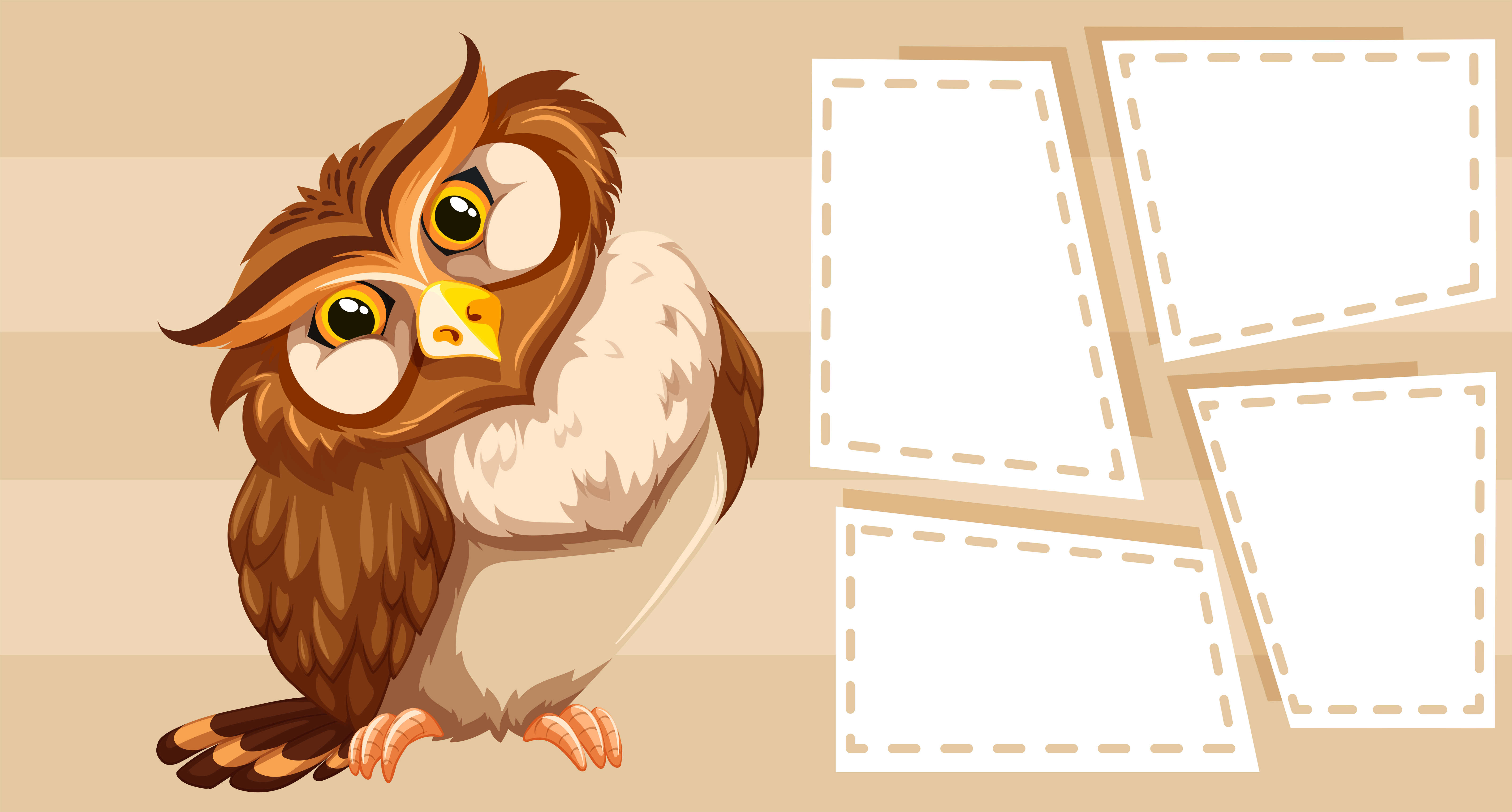 owl themed note for writing 528423 Vector Art at Vecteezy