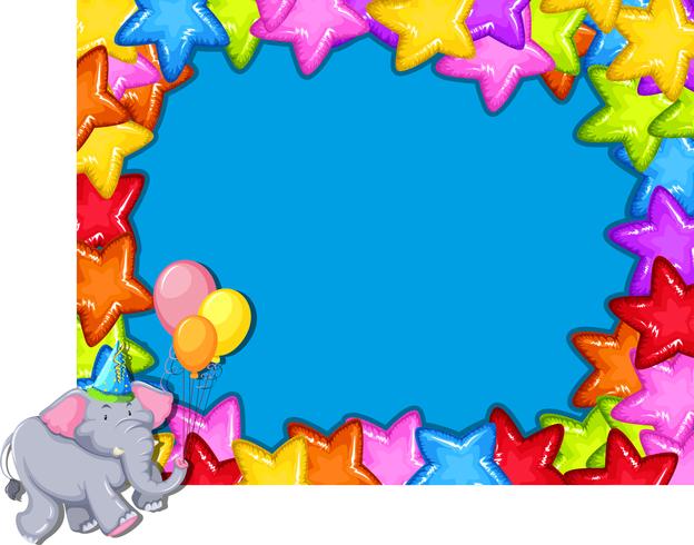 Elephant on party border vector