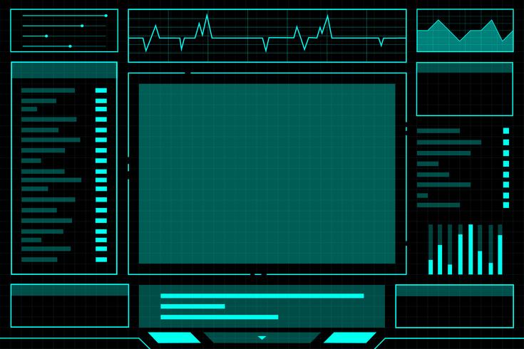 Tecnología abstracta azul interfaz hud vector