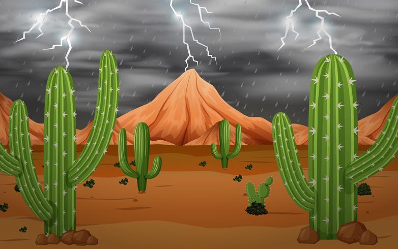 Cactus en la tormenta vector