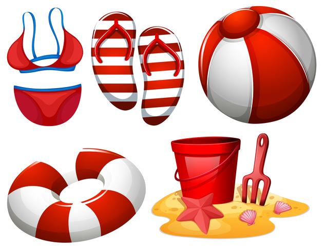 beach equipment for fun vector