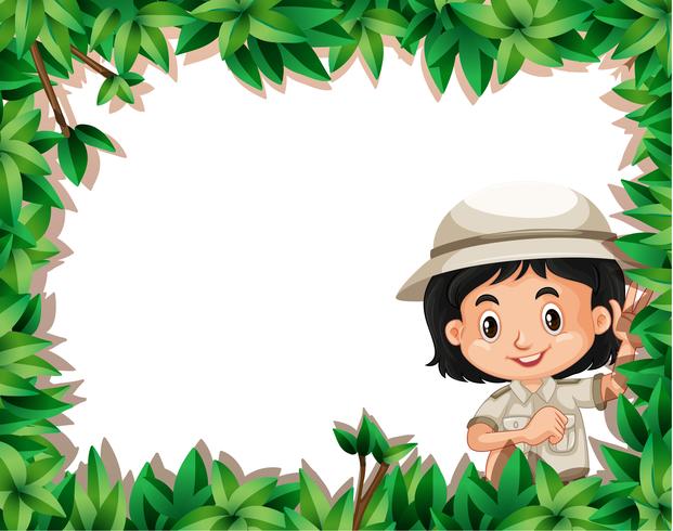 Boy with a nature frame vector