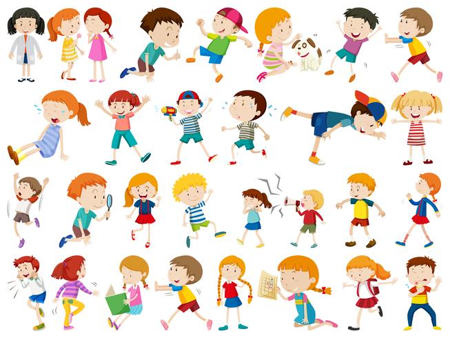 Conjunto de personajes infantiles. vector