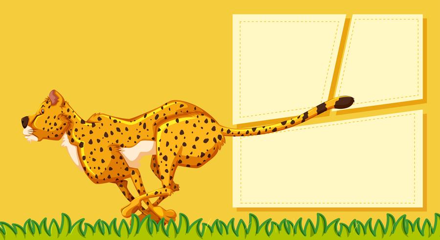 A cheetah on blank note vector