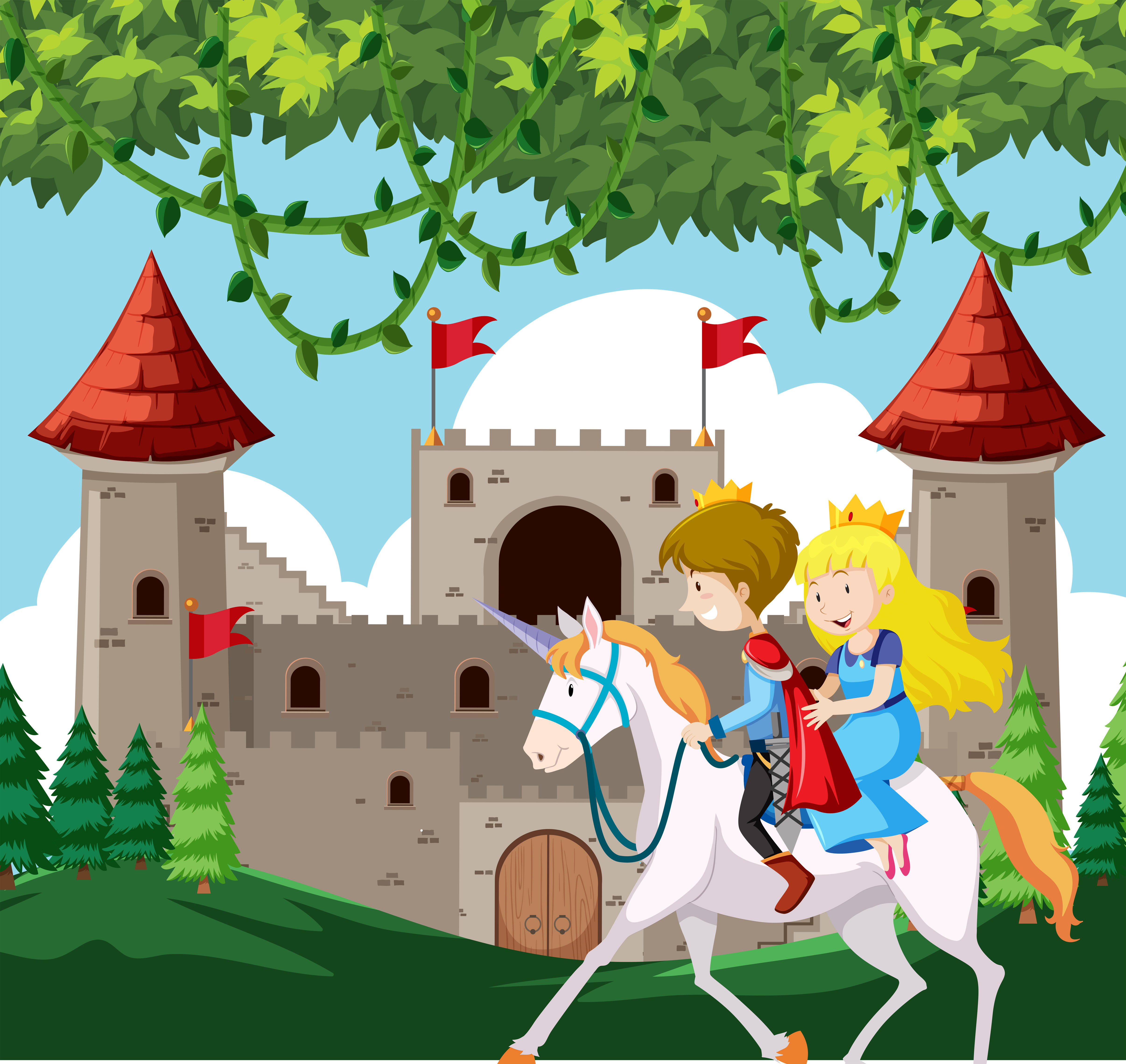 Принцесса едет. Рыцарь с принцессой на коне. Принц и принцесса средневековье. Замок принца. Замок принца и принцессы.