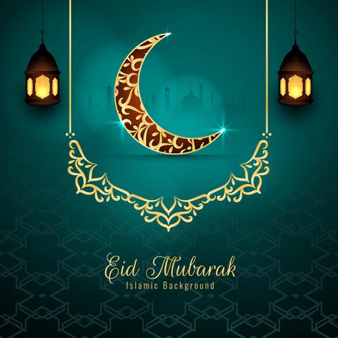 Abstract Eid Mubarak religious background vector