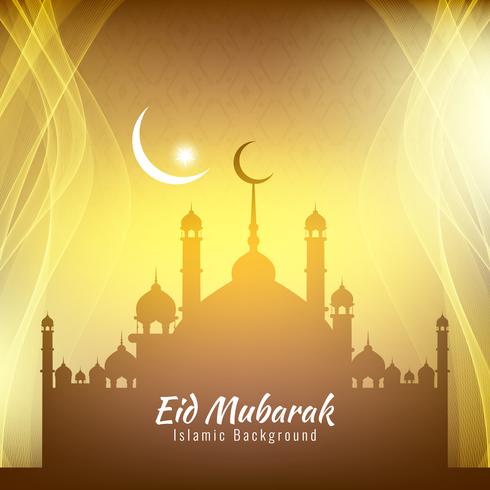 Abstract Eid Mubarak Islamic greeting background vector