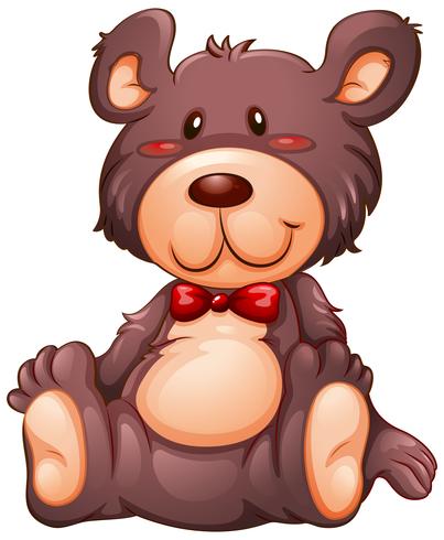 Cute bear on whtie background vector