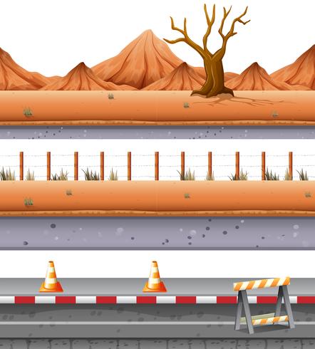 Set of desert road vector