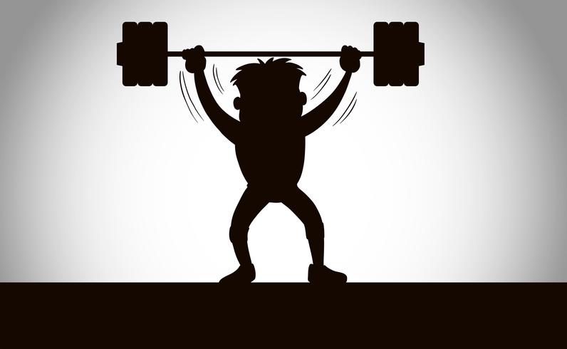 A silhouette of weight lifting vector