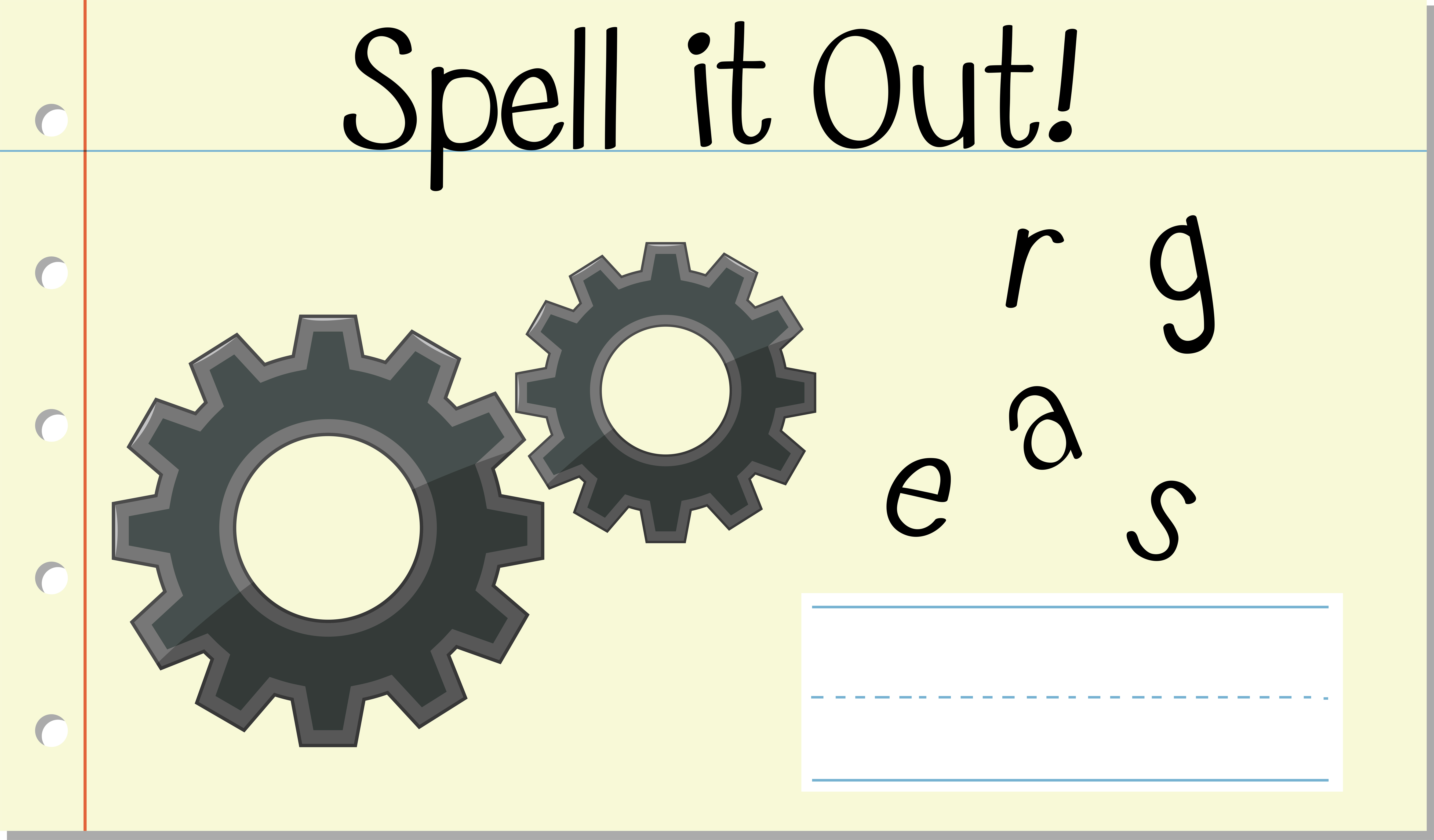 Spell English word gears 528547 Vector Art at Vecteezy