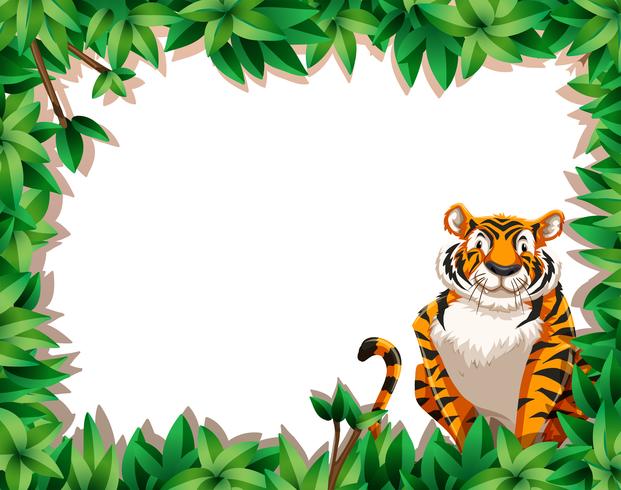 Tiger in nature frame vector