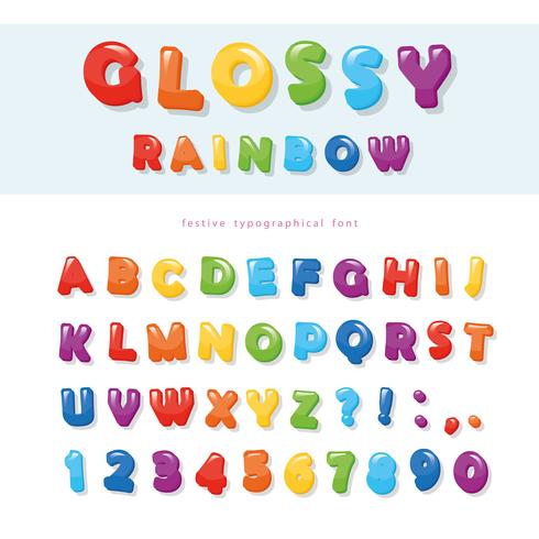 Conception De Polices De Couleur Arc En Ciel Brillant Lettres Et