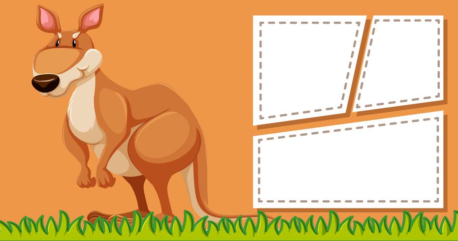 Kangaroo on note template vector