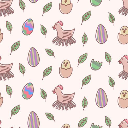 Easter egg cartoon seamless pattern vector