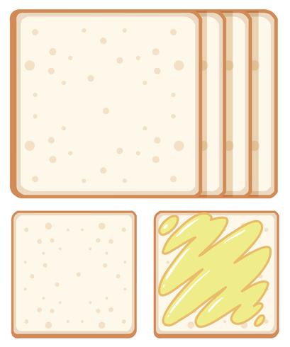 Set of bread on white background vector
