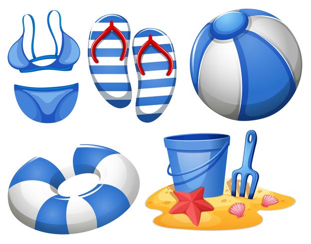 Conjunto de elementos de playa. vector