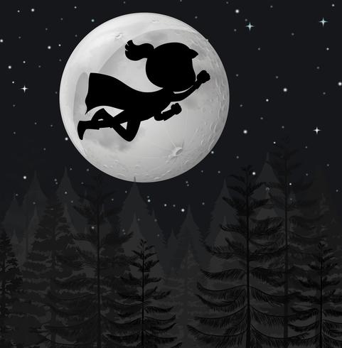 A super hero flying at night vector