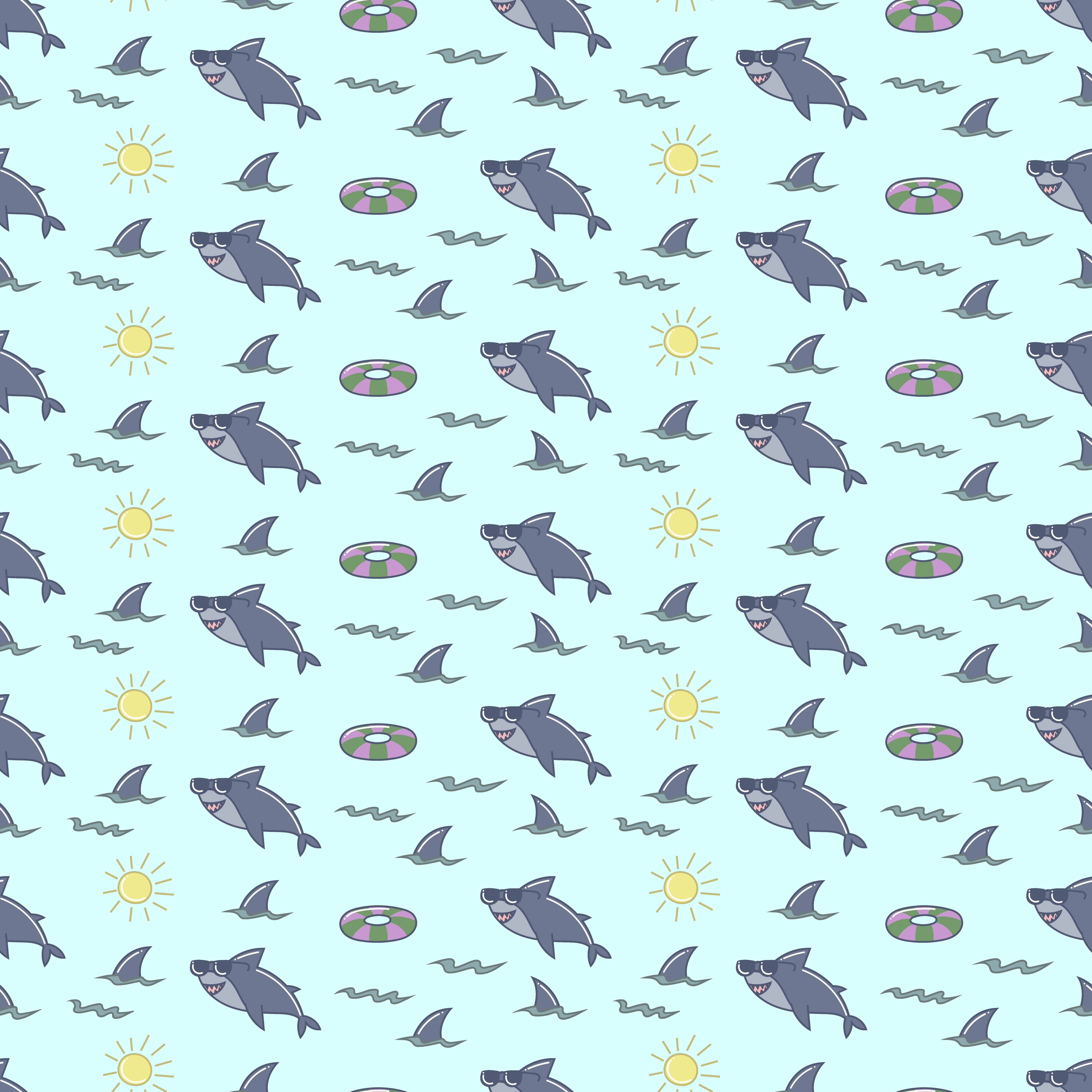 Shark Seamless Pattern Shark Seamless Pattern Free Vectors