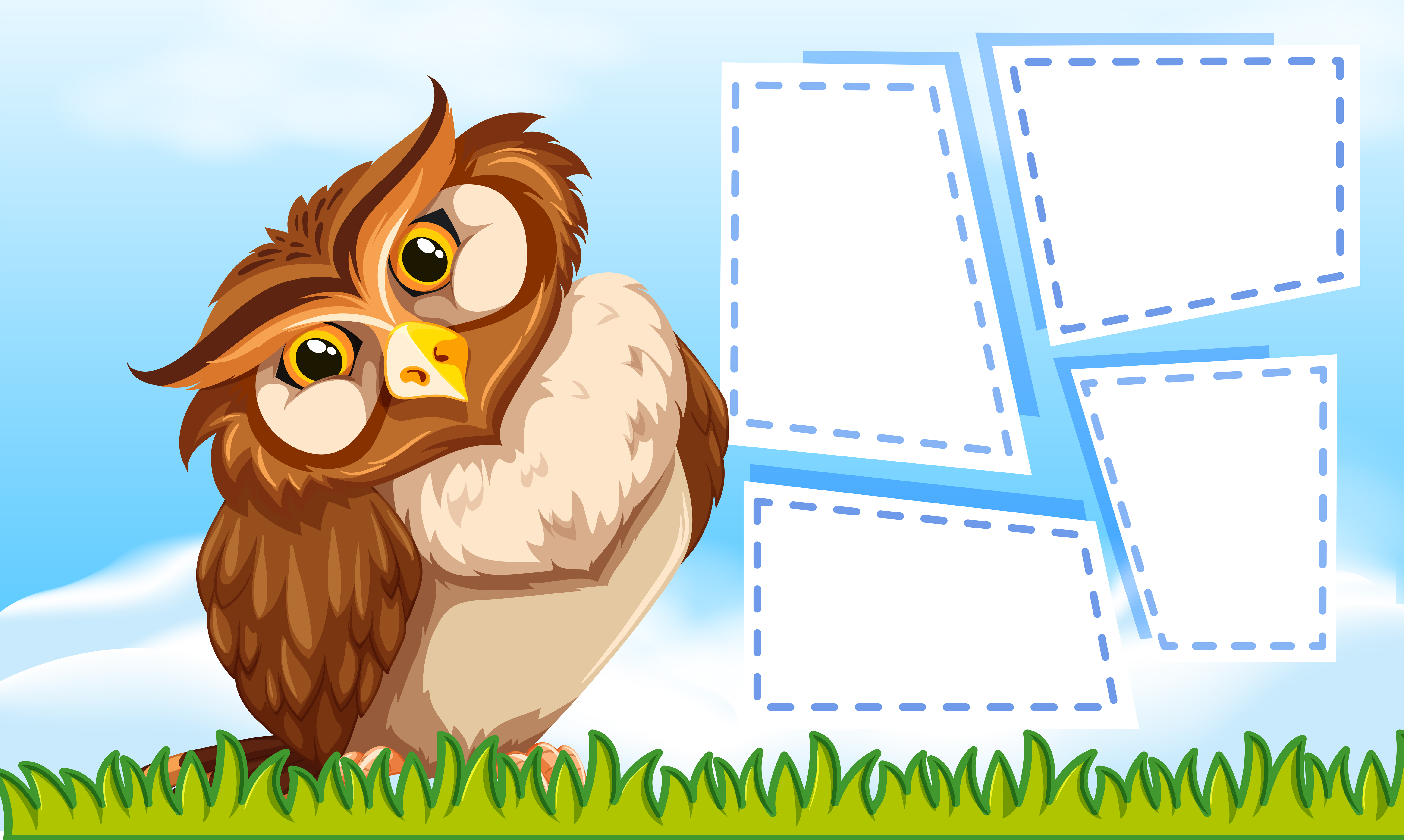 Owl on note template 528633 Vector Art at Vecteezy