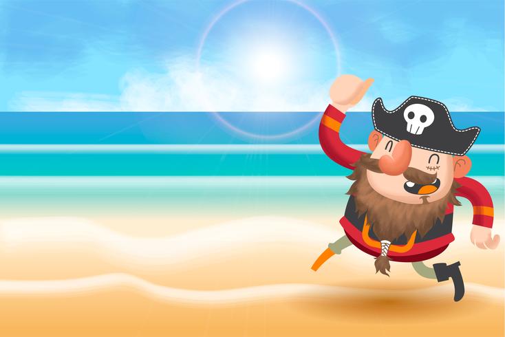 Fondo de dibujos animados lindos piratas vector