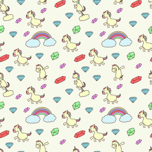 Funny unicorn seamless pattern vector