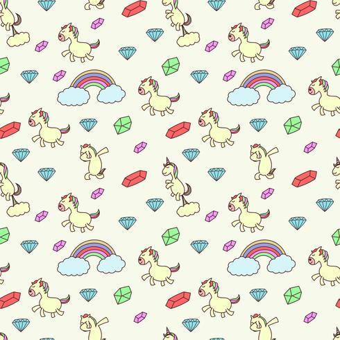 Funny unicorn seamless pattern vector